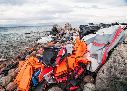 Skala Lighthouse, Lesbos Island, Mediterranean Sea
<p>Lost and discarded lifevests and inflatables of refugees on their way from Turkey to Lesbos Island, along the coastline of Skala near Skala lighthouse</p><p>beach, coast, Greece, inflatable, Lesbos, lifevest, lighthouse, Mediterranean, refugees, shipwreck, Skala, Skala Sikamineas, waste</p>
Coastline - Cliff, Coastal Landscape, Pollution/Litter/Relics, Island, Public area/Beach, Geography - Temperate
© Wolf Wichmann